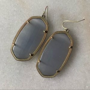 Kendra Scott Earrings Gray Stone with Gold